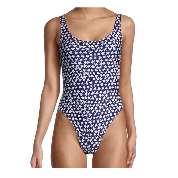 New! ZADIG & VOLTAIRE “W Alice” Maillot Star Print Low Back One-Piece Swimsuit - Picture 2 of 8